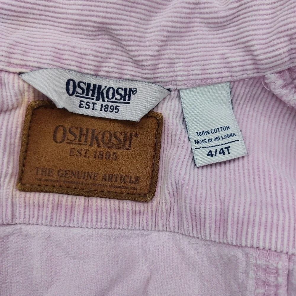 OSHKOSH GIRLS LIGHT PURPLE LAVENDER CORDUROY BUTTON FRONT JACKET SIZE 4/4T